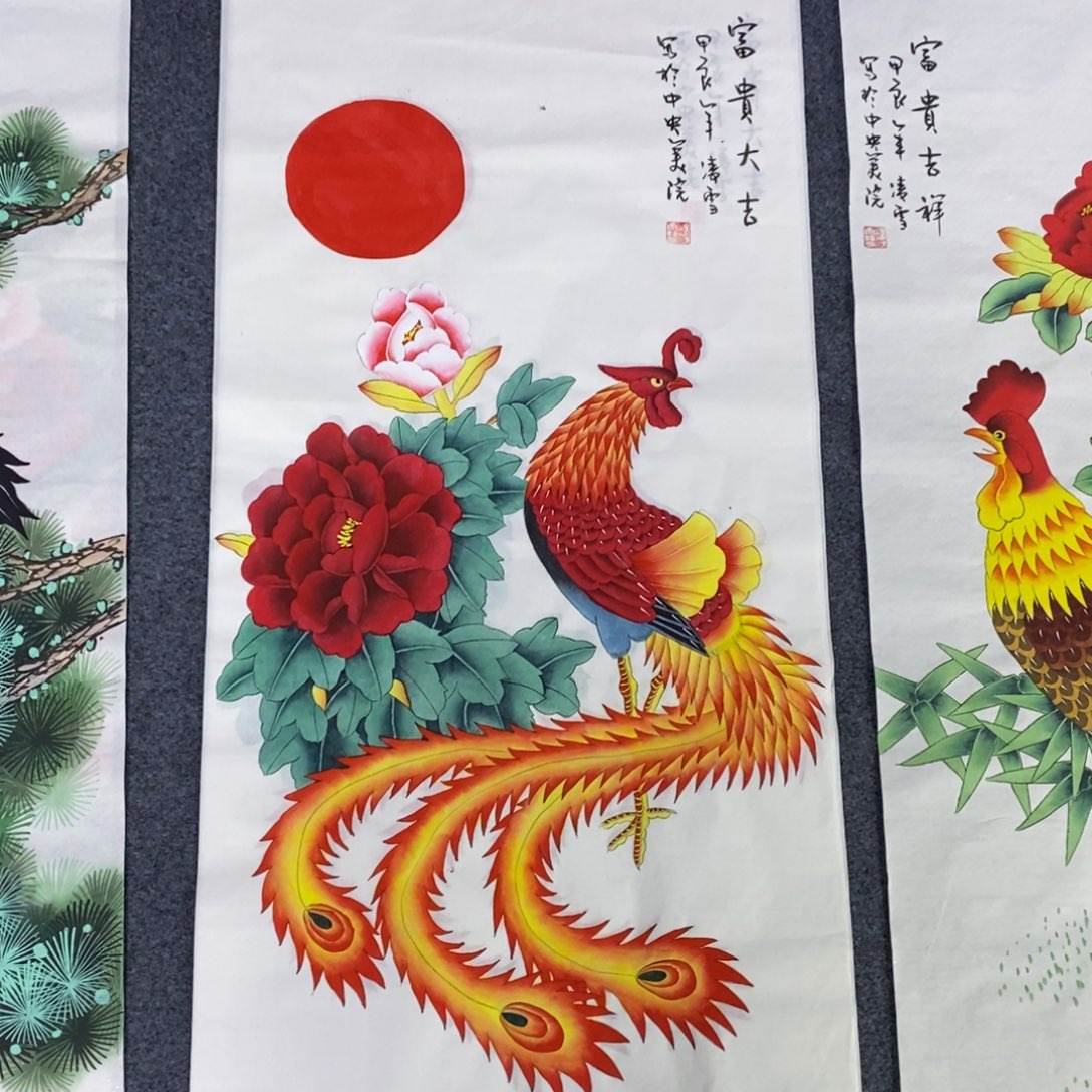 国画尺寸100✖️50三尺工笔手绘