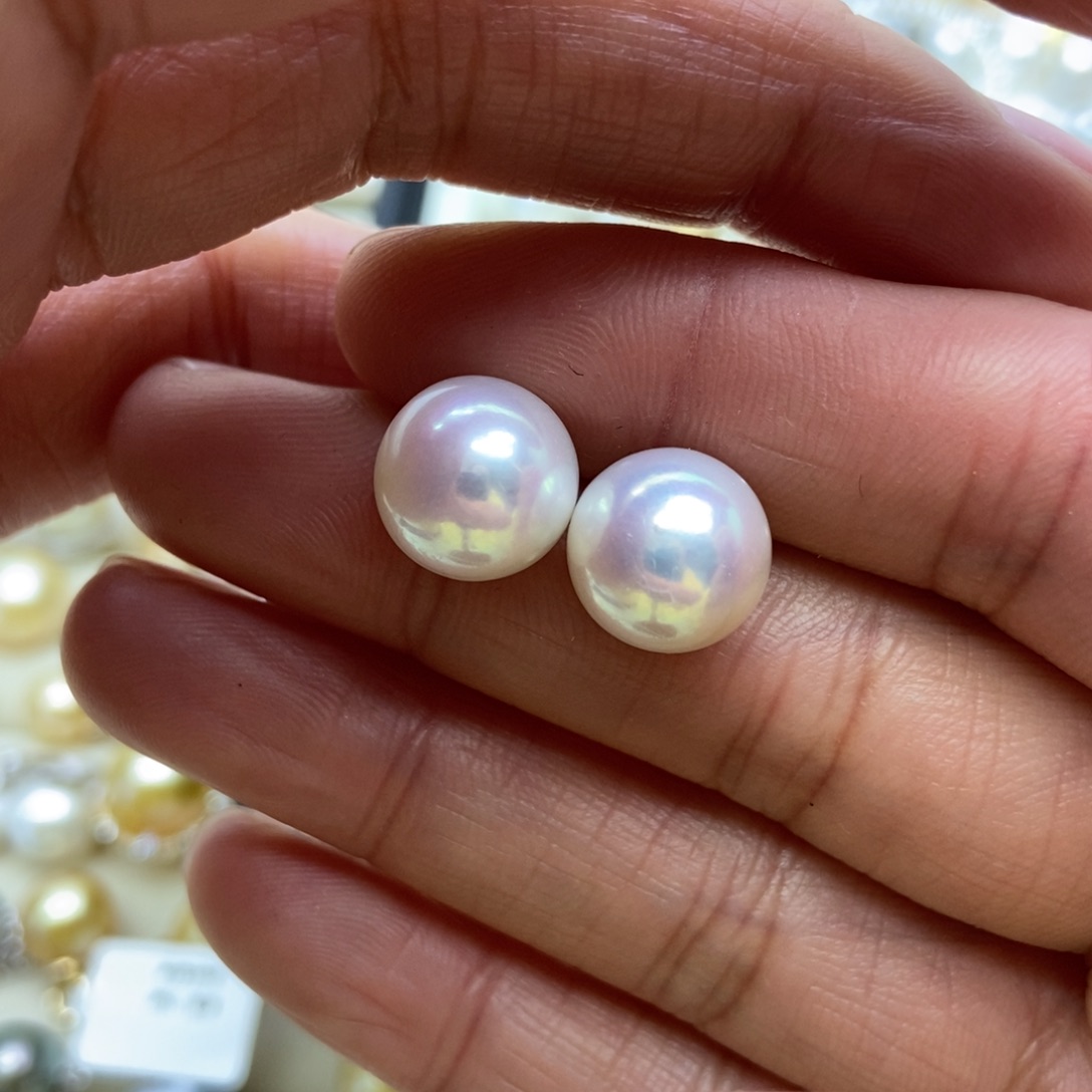 淡水珍珠耳饰银S925镶嵌