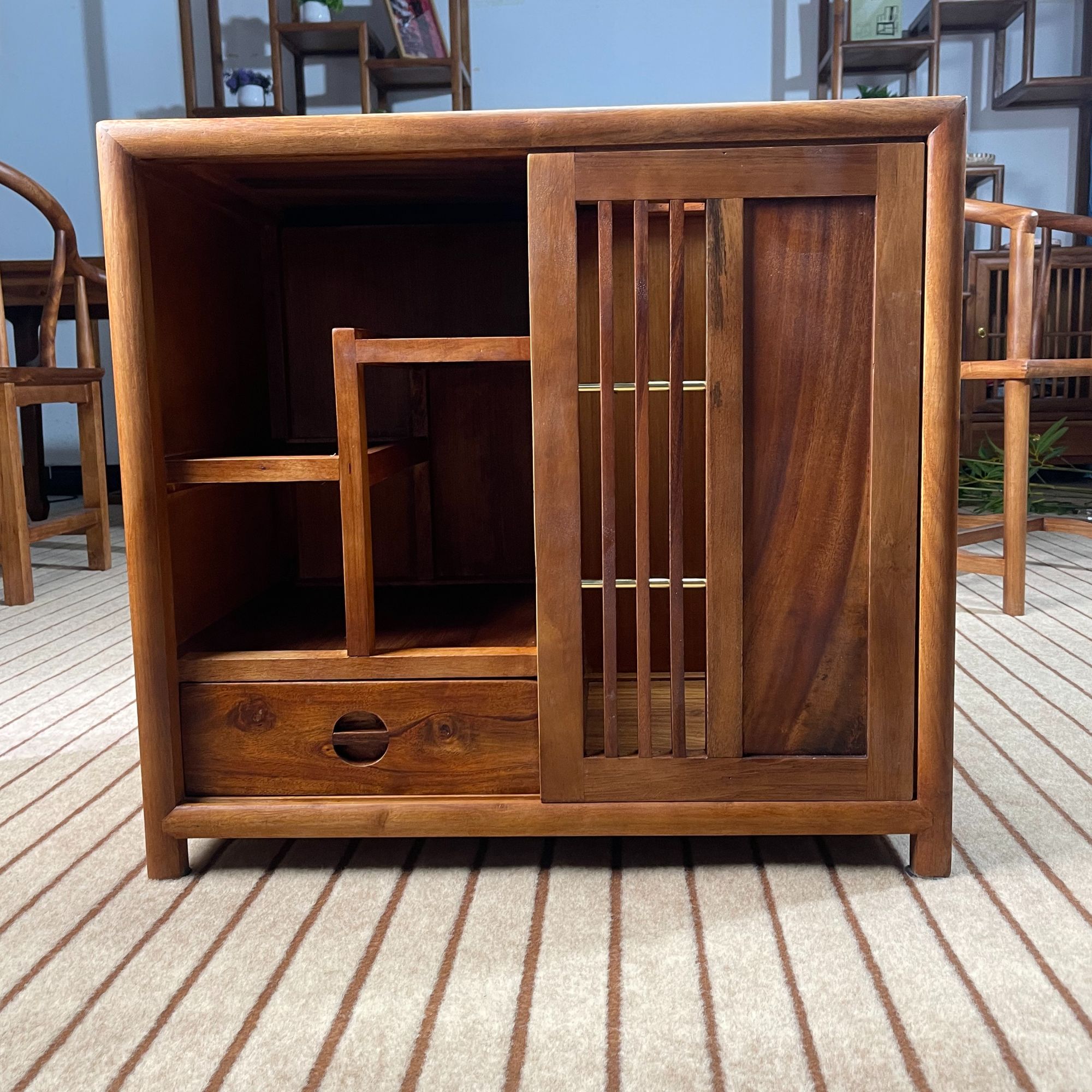 实木腾达无贴皮茶水车胡桃木茶台茶几烧水壶一体泡台客厅茶边几柜