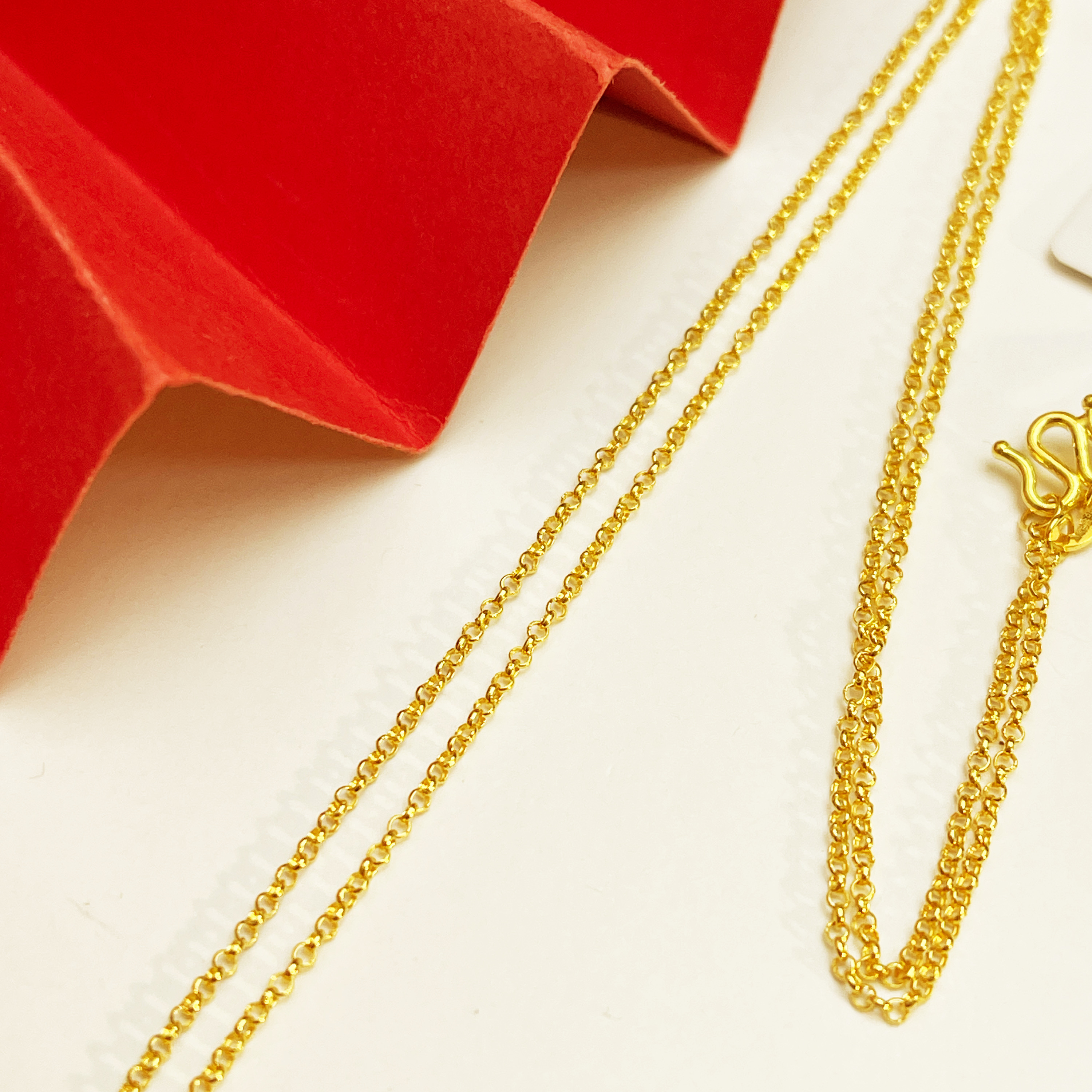 姐妹黄金 足金9999圆圈O字素链黄金项链