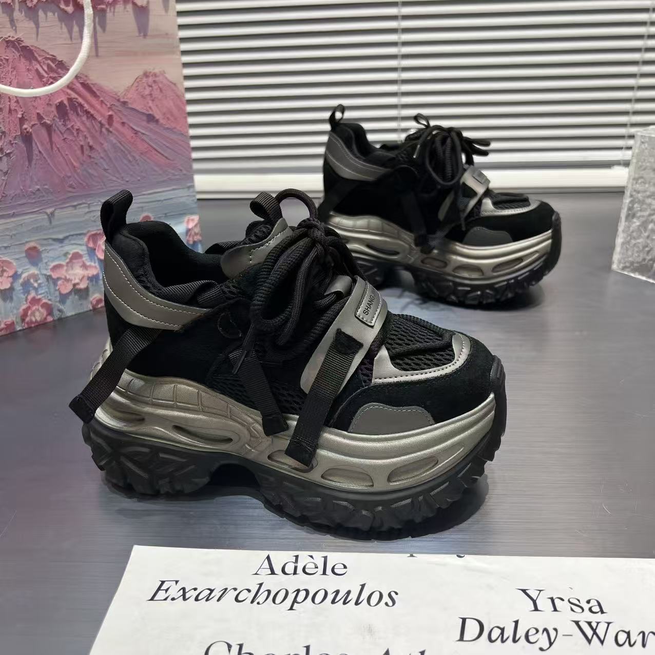 【Ly】老爹鞋2025新款超火超轻松糕厚底增高小个显脚小休闲百搭女鞋