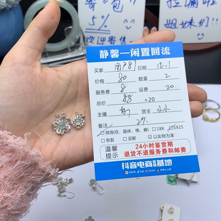 用***5翡翠银S925镶嵌颈饰