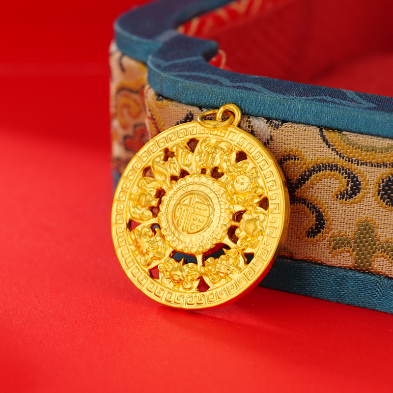 【莹莹专享】足金999饰品 罗盘吊坠 GP 1.1