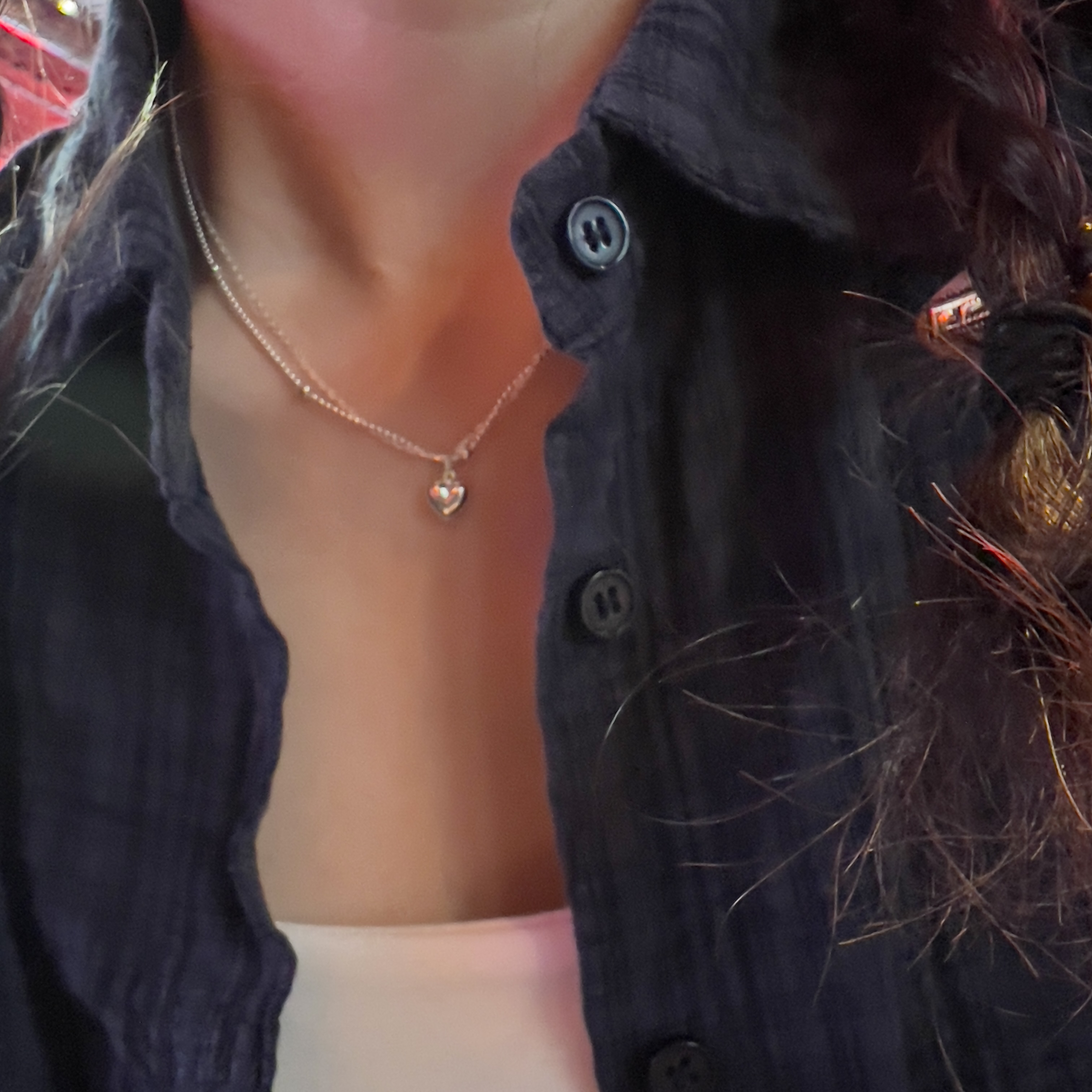 链子925银 925项链  桃心  小众百搭甜美精致项链