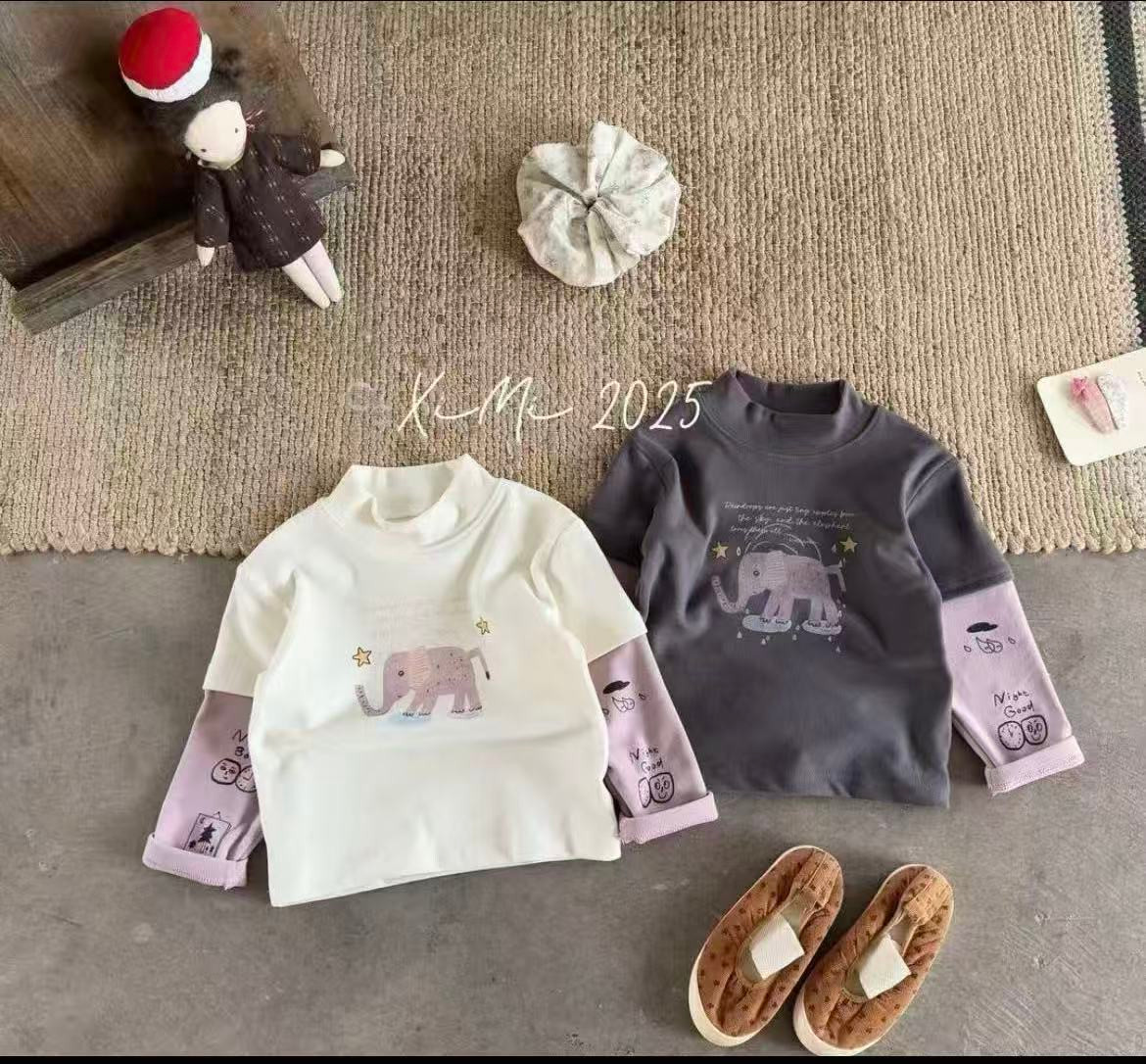 熙秋季新款打底衫儿童套装