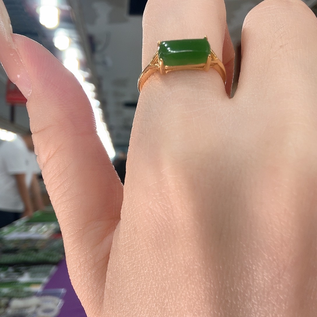 和田玉戒指银S925镶嵌