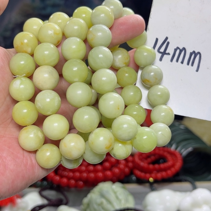 蛇纹石玉手串多样性发货未镶嵌