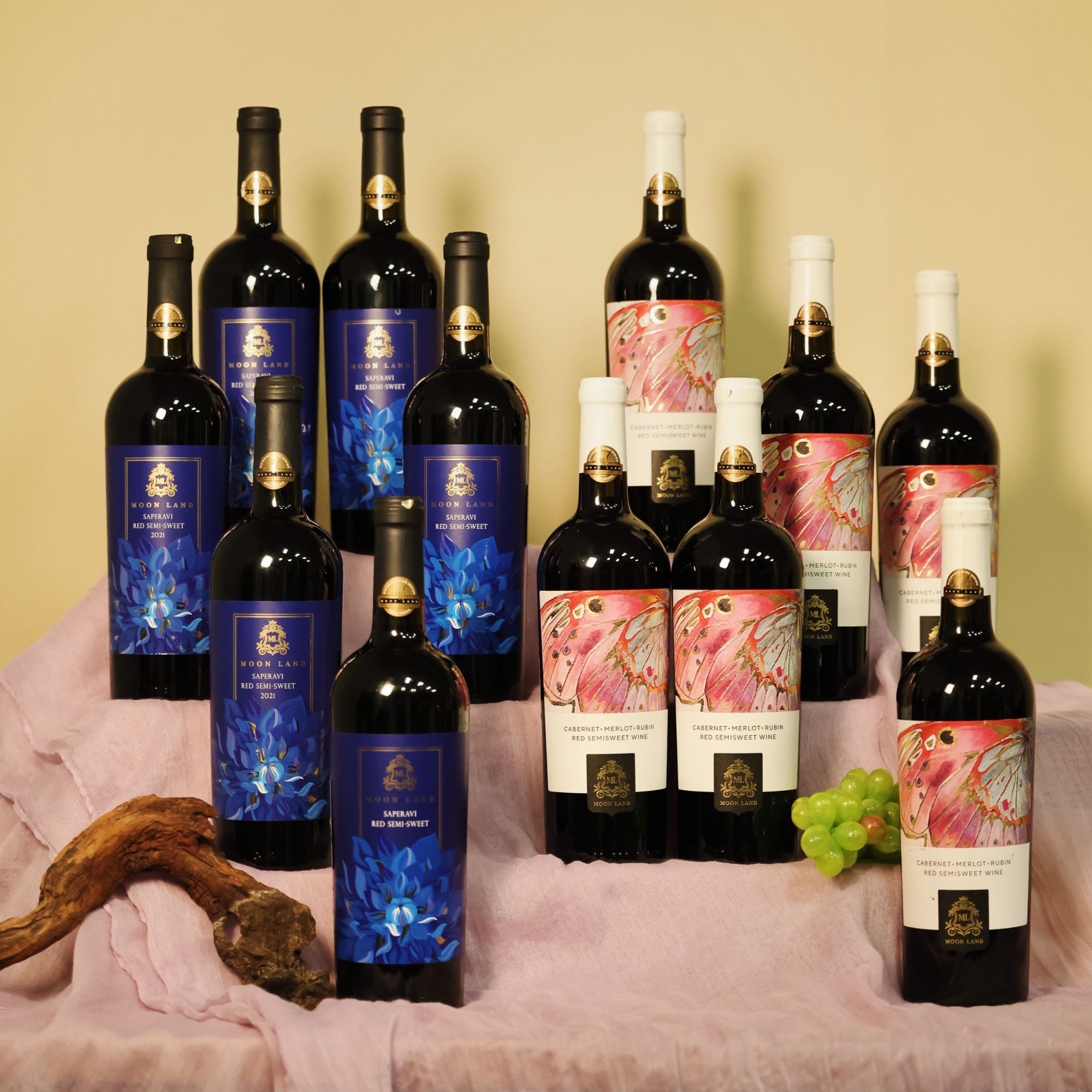 【 俄罗斯进口】木莱特冰焰粉黛半甜红葡萄酒组合12.5度750ml组合