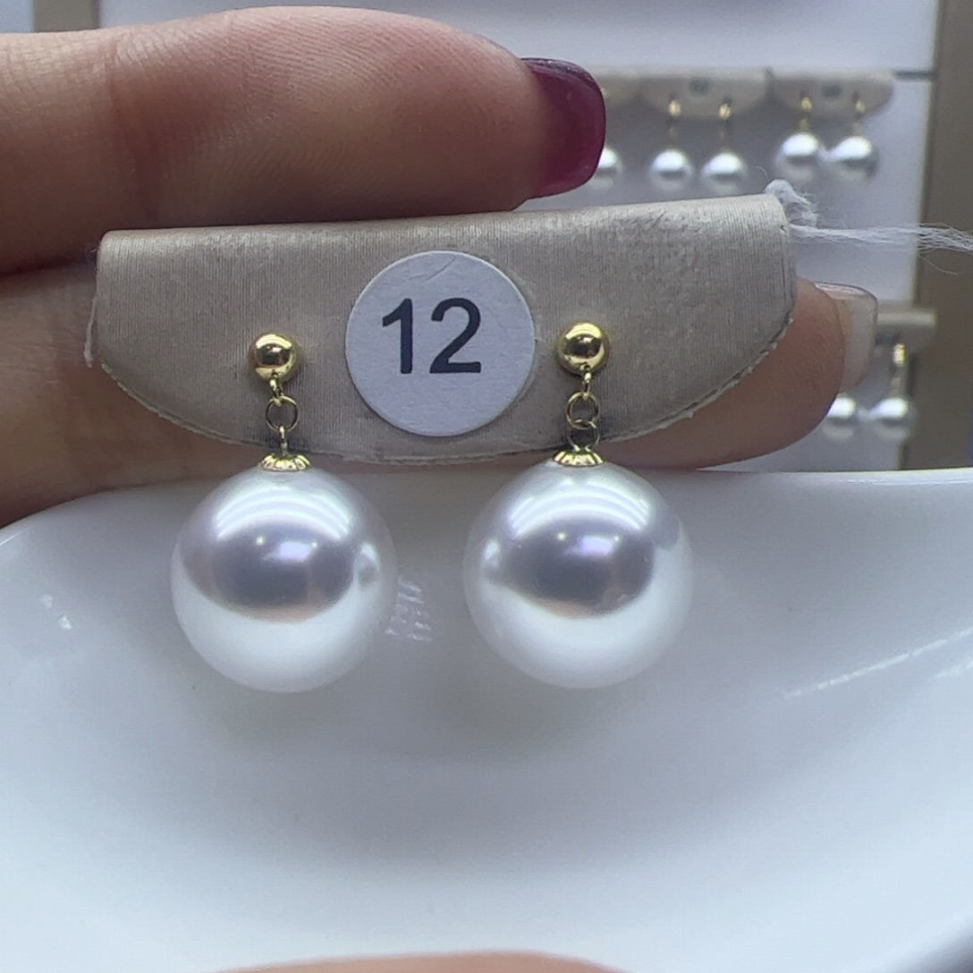 淡水珍珠耳饰18K金镶嵌