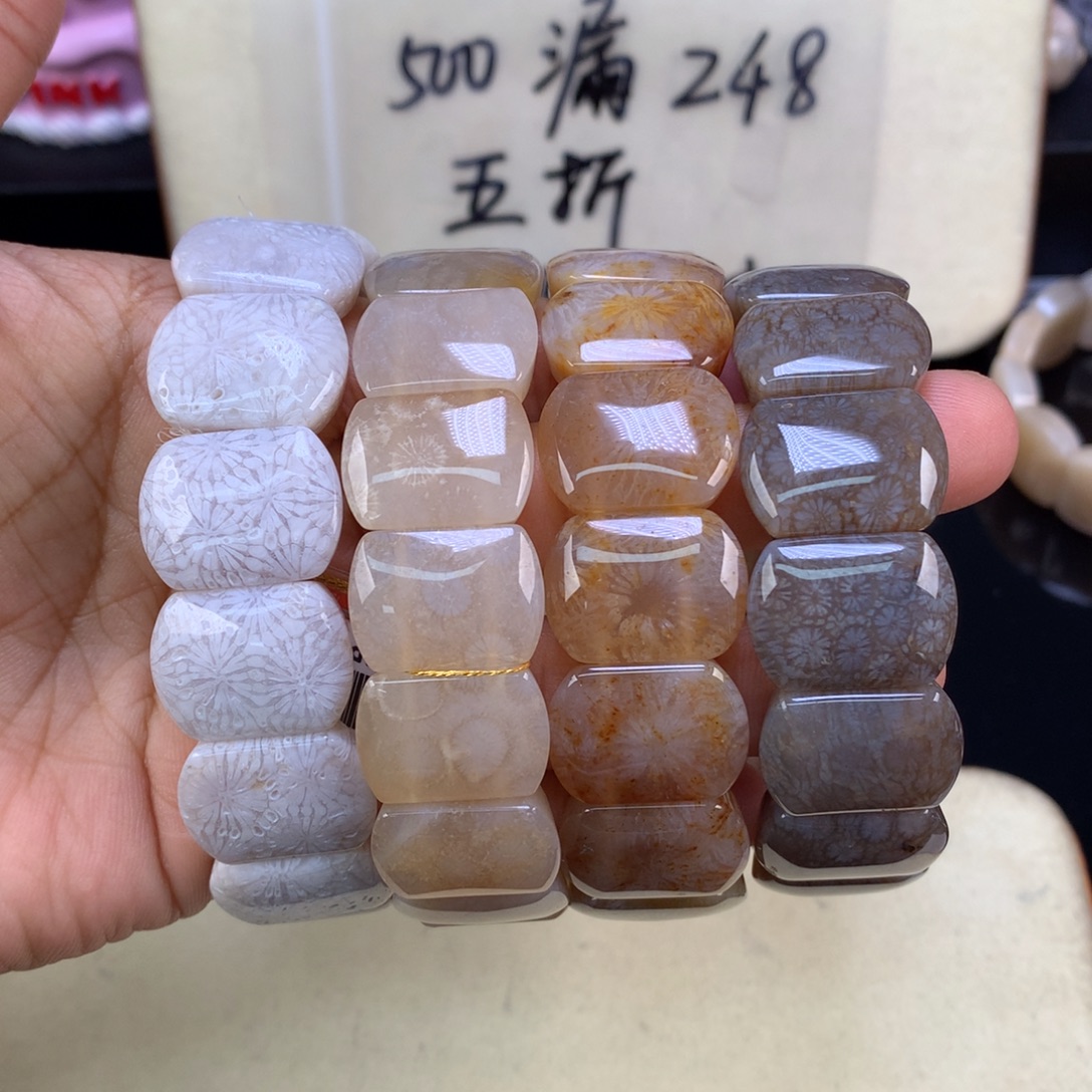 硅化珊瑚（珊瑚玉）未镶嵌颈饰500漏248米一条可挑（21号）