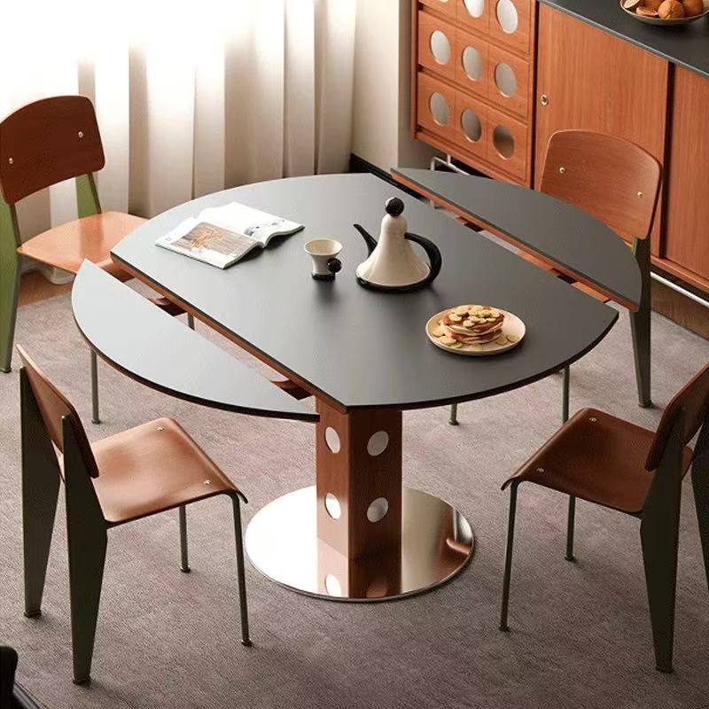 实木包豪斯功能餐桌家用小户型轻奢极简伯格桌子可伸缩