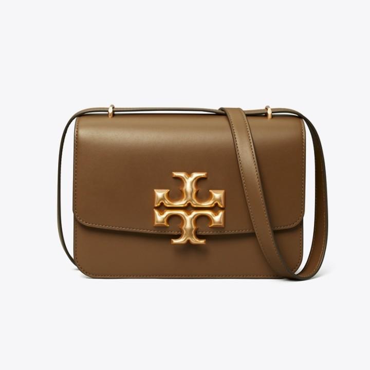 全新未使用 TORY BURCH/汤丽柏琦 金砖中号驼色斜挎单背包83009