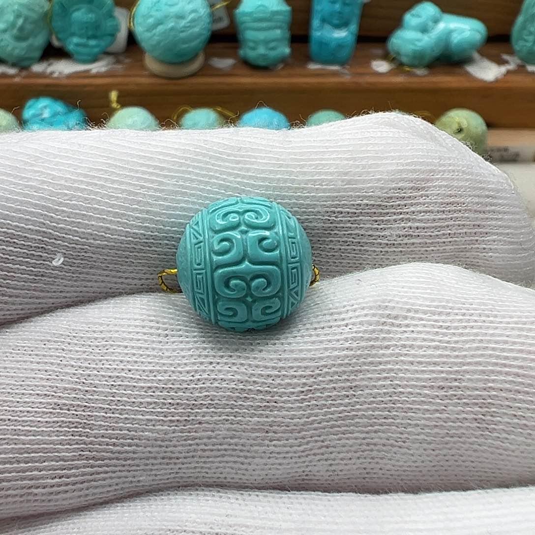 绿松石回纹珠 未镶嵌