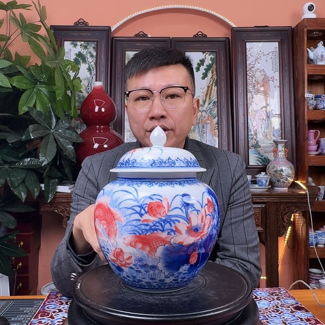 摆件陶景德镇陶瓷手工罐子