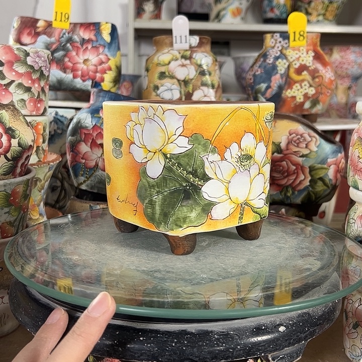 满38包邮 景德镇幸运花盆