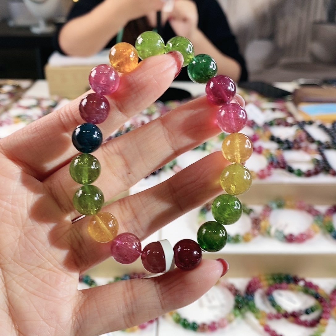 碧玺手链未镶嵌G2398单圈颜色微差