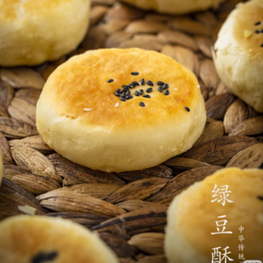 手工现做绿豆酥饼四个