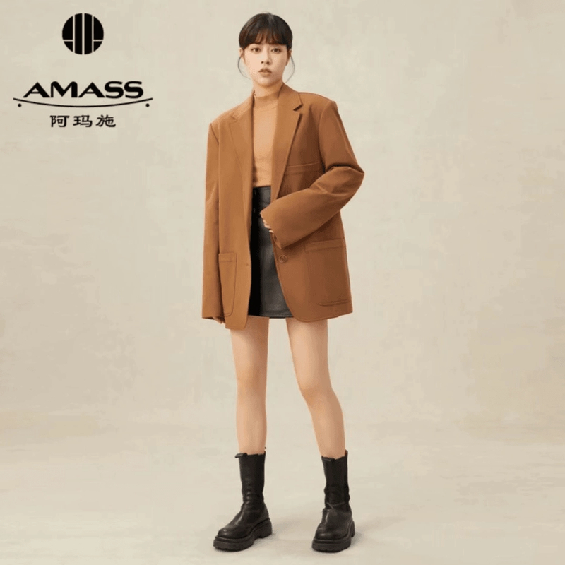 AMASS/阿玛施秋冬新款时尚休闲百搭洋气高级通勤宽松西装5400587