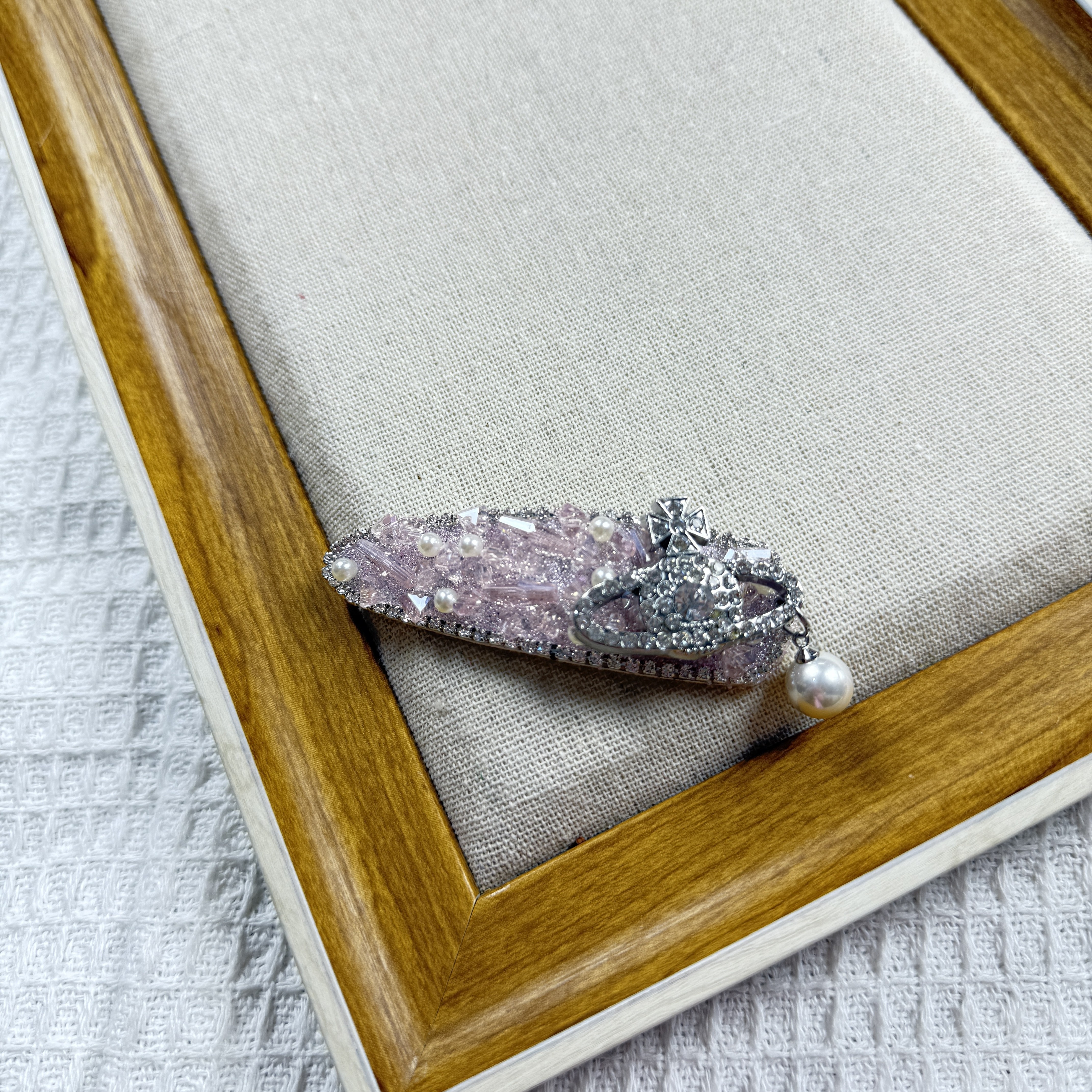 春夏新款～买手店粉色闪闪星球珠珠掰掰夹