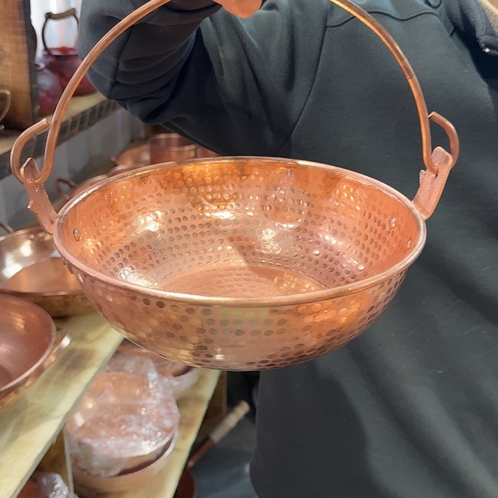 紫铜手工制作吊锅平底23口径