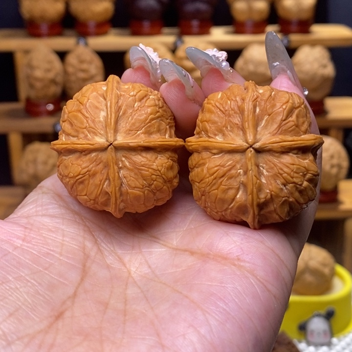把件文玩核桃柿饼子四棱22号37尺