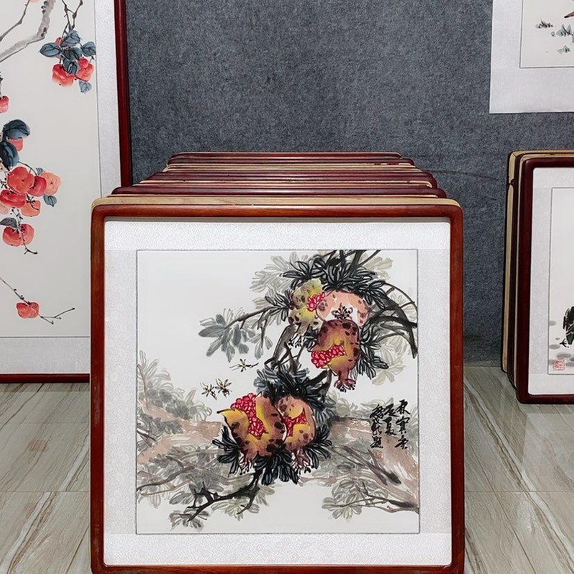 【闪购商品】国画书画作品带框65×65厘米