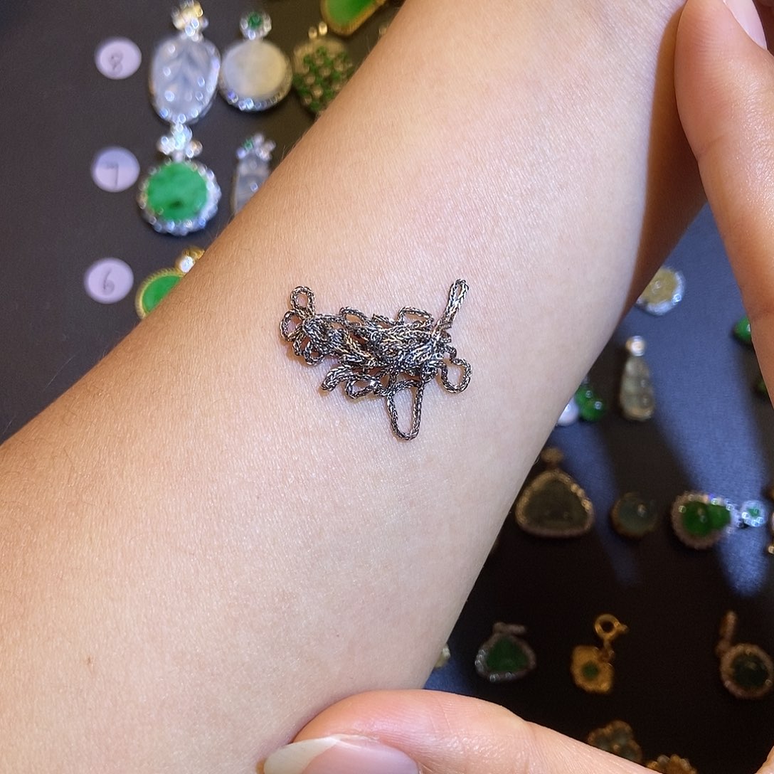 翡翠银S925镶嵌吊坠(不含链)