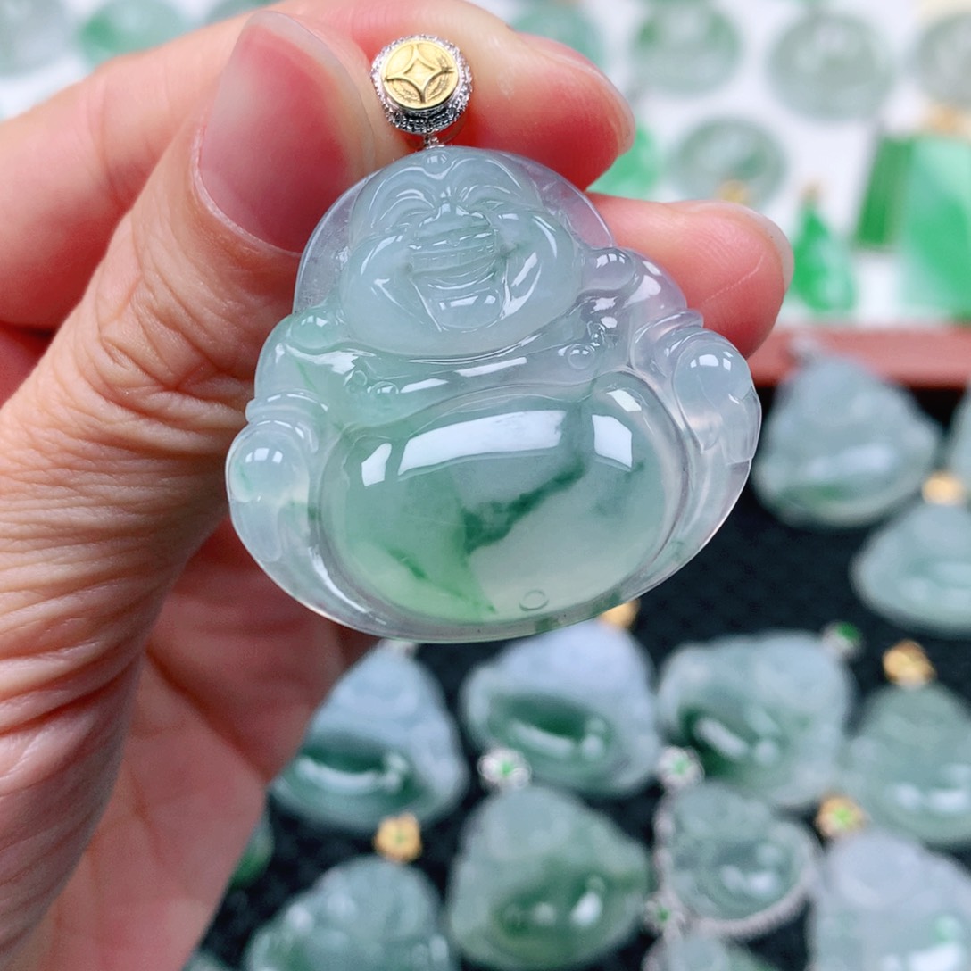 翡翠吊坠(不含链)18K金镶嵌安*