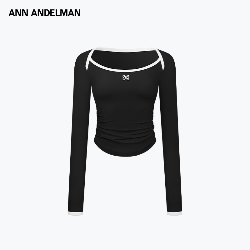 ANN ANDELMAN 25秋季新款设计感修身显瘦信封领主撞色边T恤女