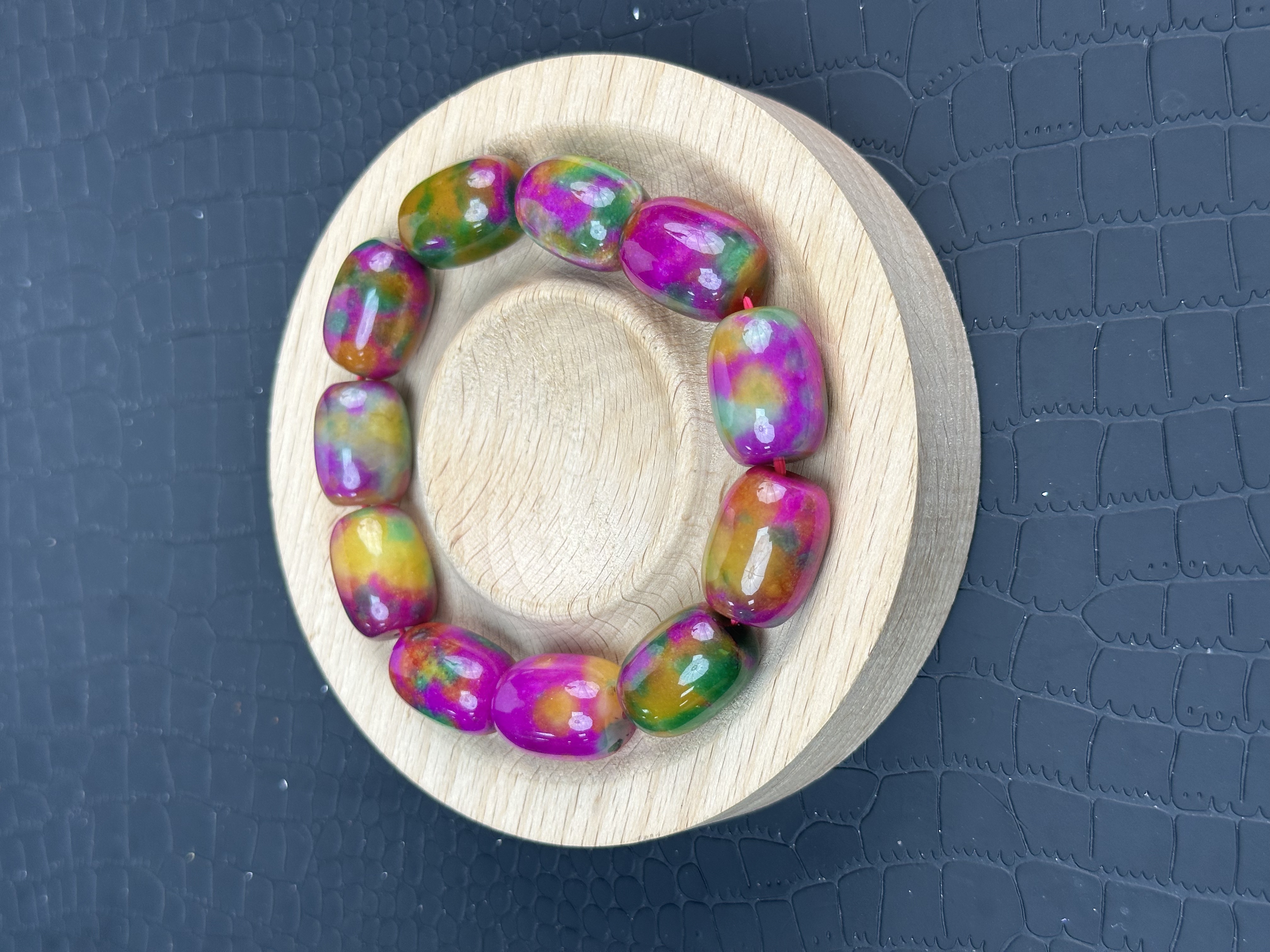 A151炫彩樱花粉舒13m枣珠手串时尚百搭女款