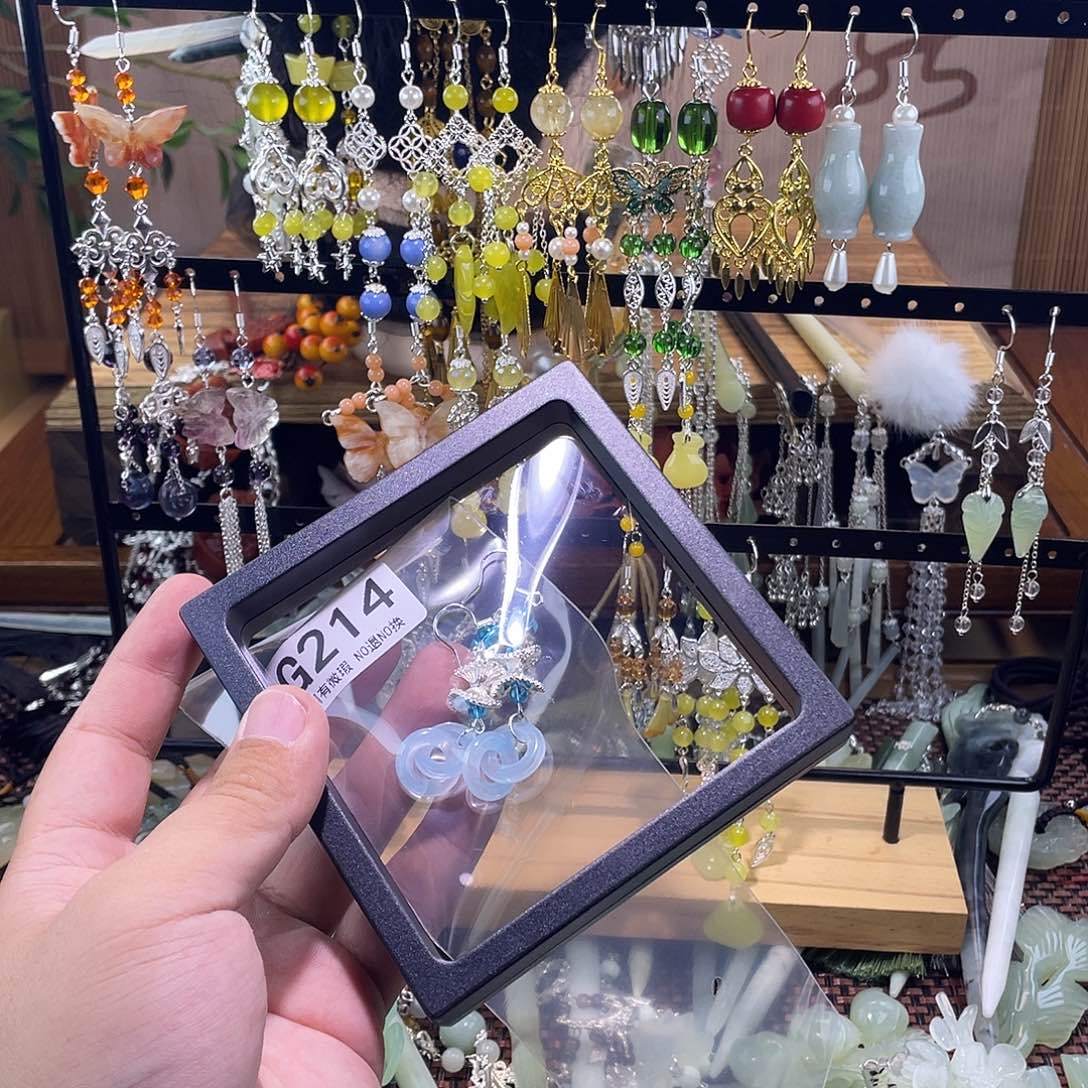 博***君蛇纹石玉未镶嵌发饰