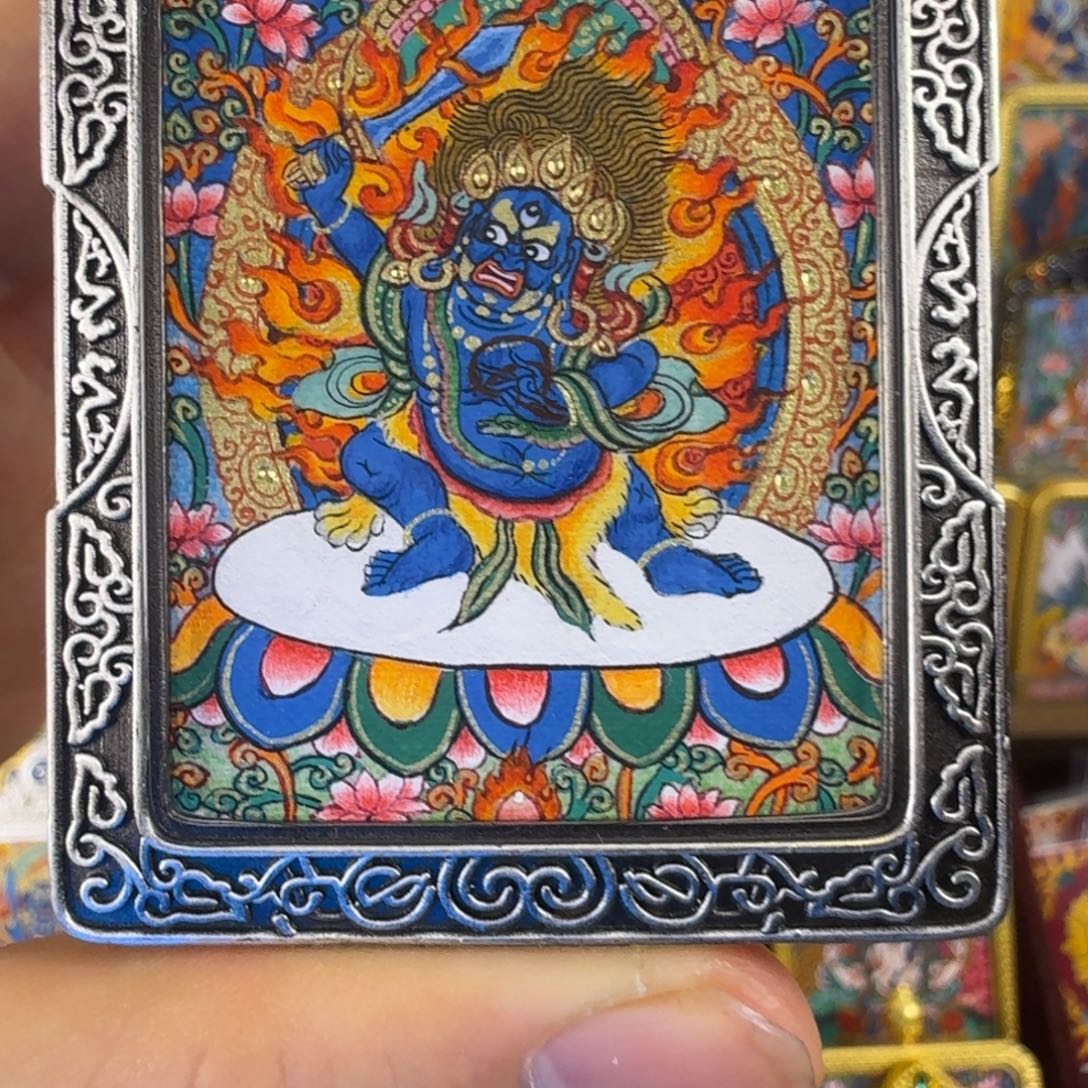 吊坠热贡不动明王唐卡