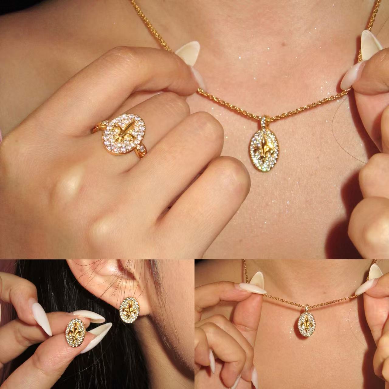 合金锆石项链 THEA~IrisGalaxy银河鸢尾系列 小众项链/戒指/耳饰