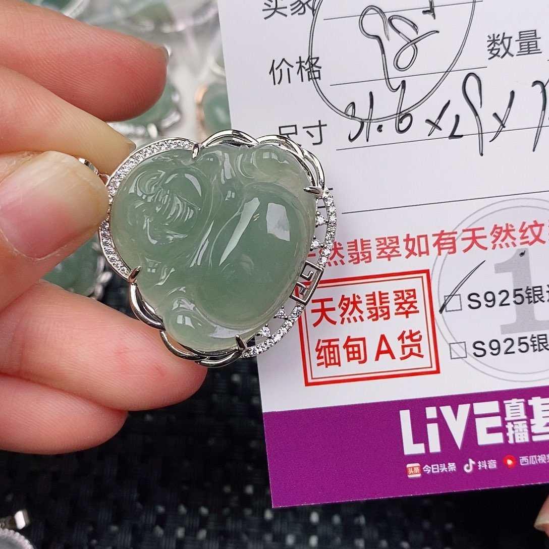 翡翠银S925镶嵌颈饰