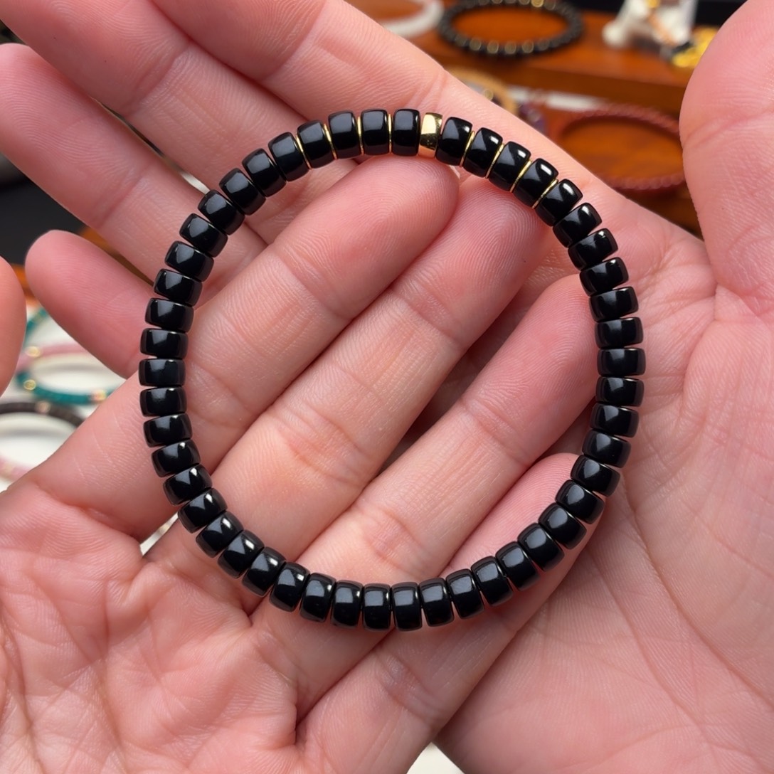 和田玉（墨玉）未镶嵌手链男女