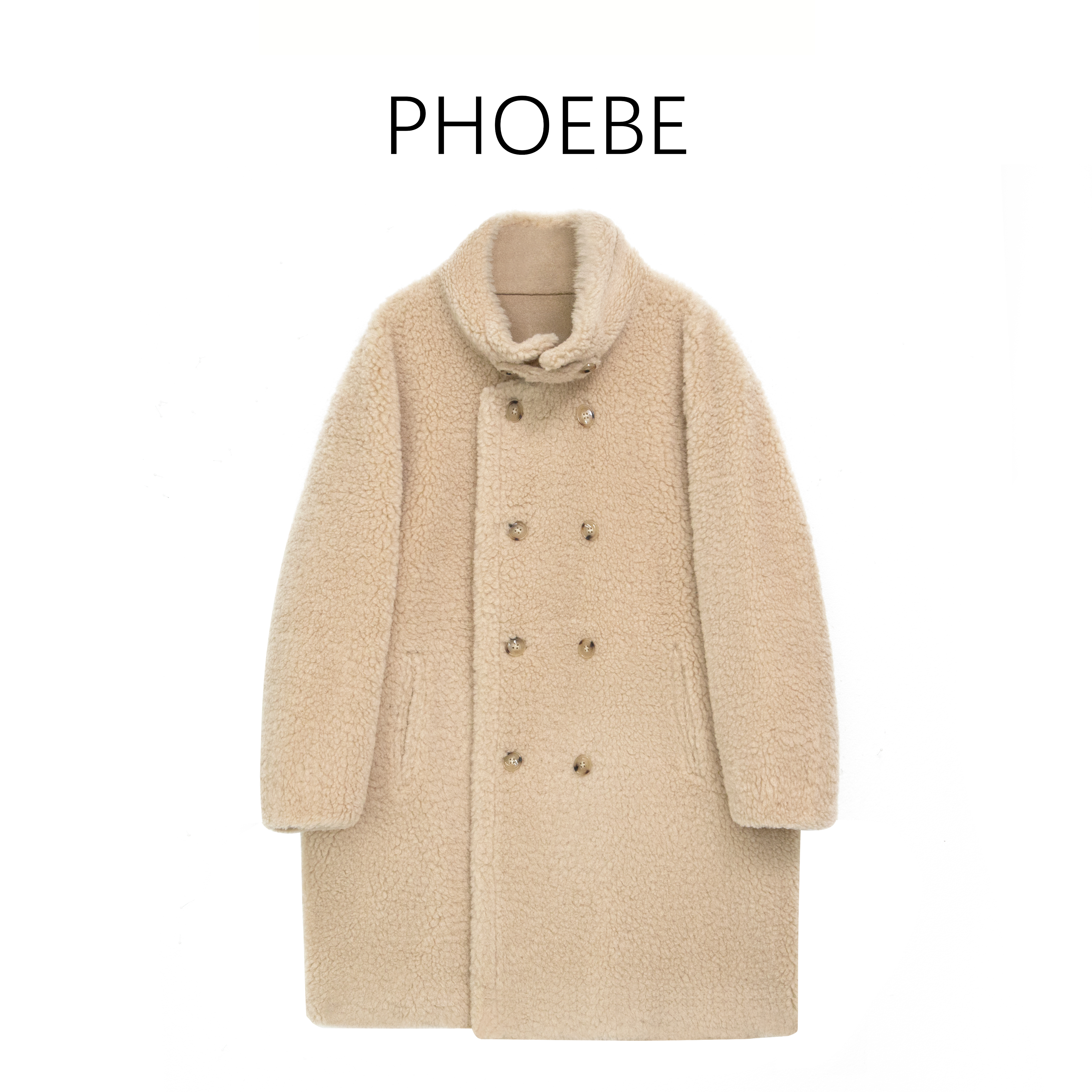 【小千金】PHOEBE叶姐 两面穿经典双排扣毛呢外套HF5111428A