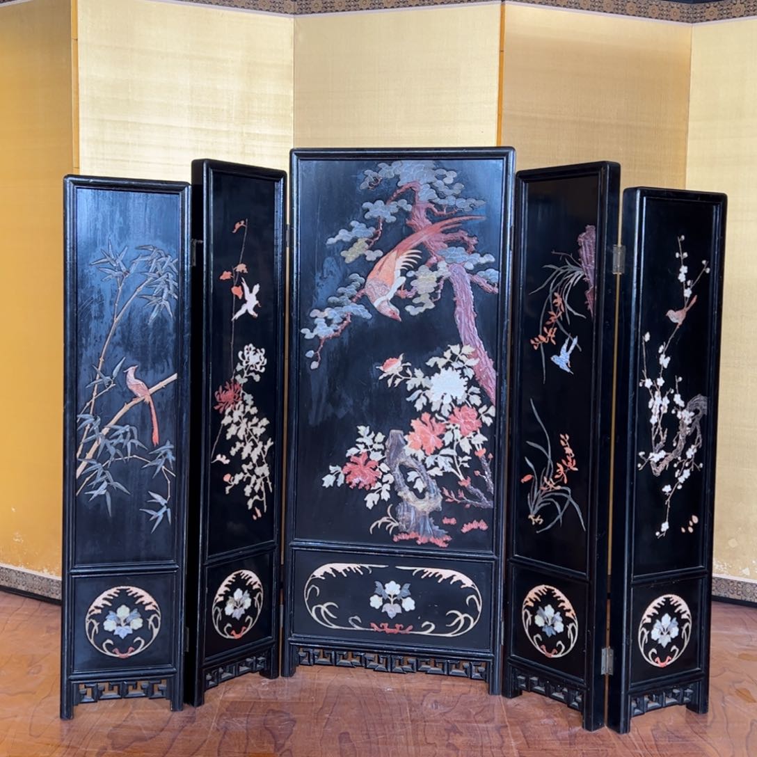 绘画屏风框画茶空间设计