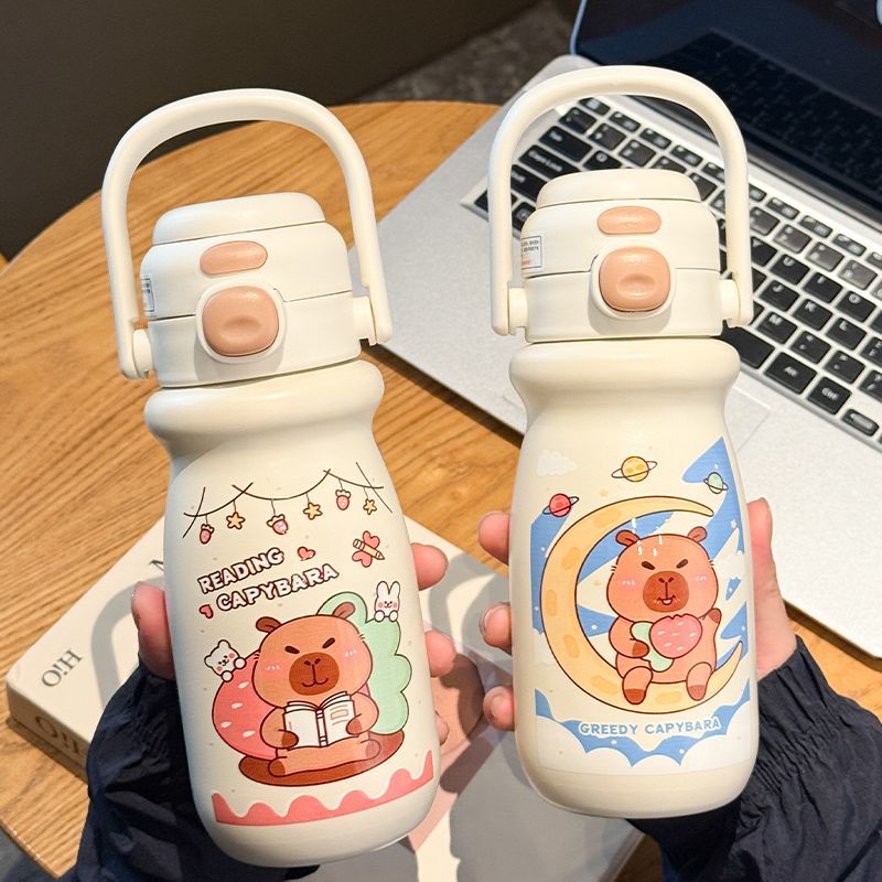 316不锈钢保温杯2025学生儿童新款水杯便携高颜值吸管杯