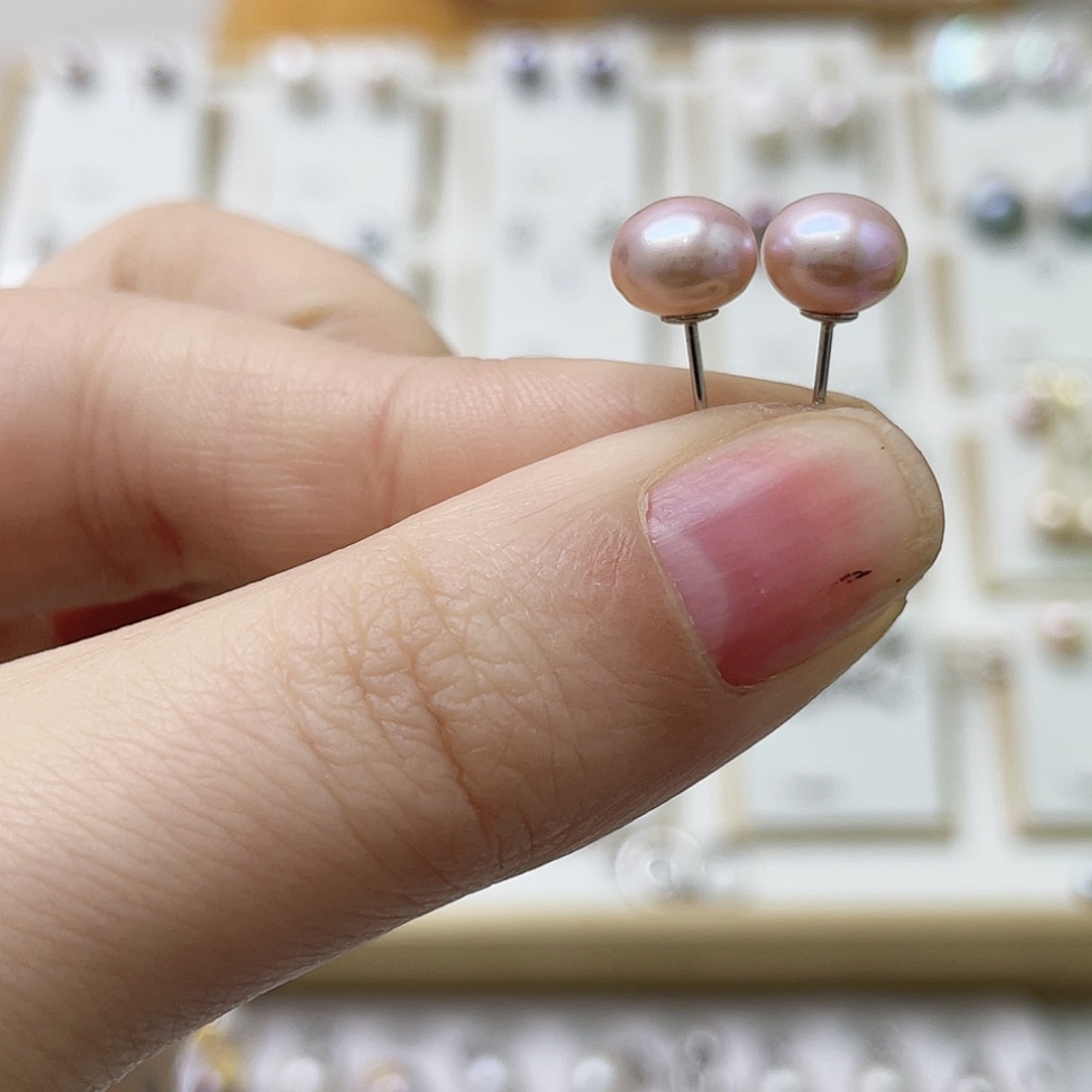 睡***⁸银S925镶嵌耳饰淡水珍珠