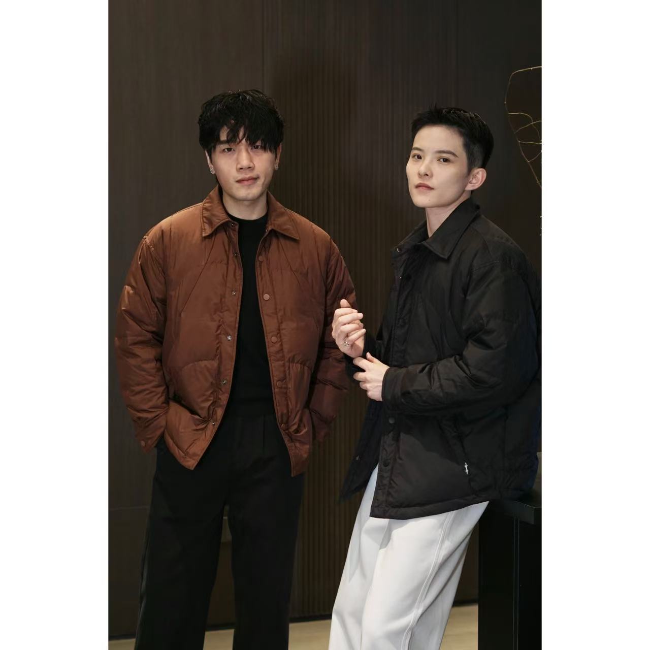 【和一黑标】冬季新款进口三防翻领时尚百搭保暖90白鸭绒羽绒外套