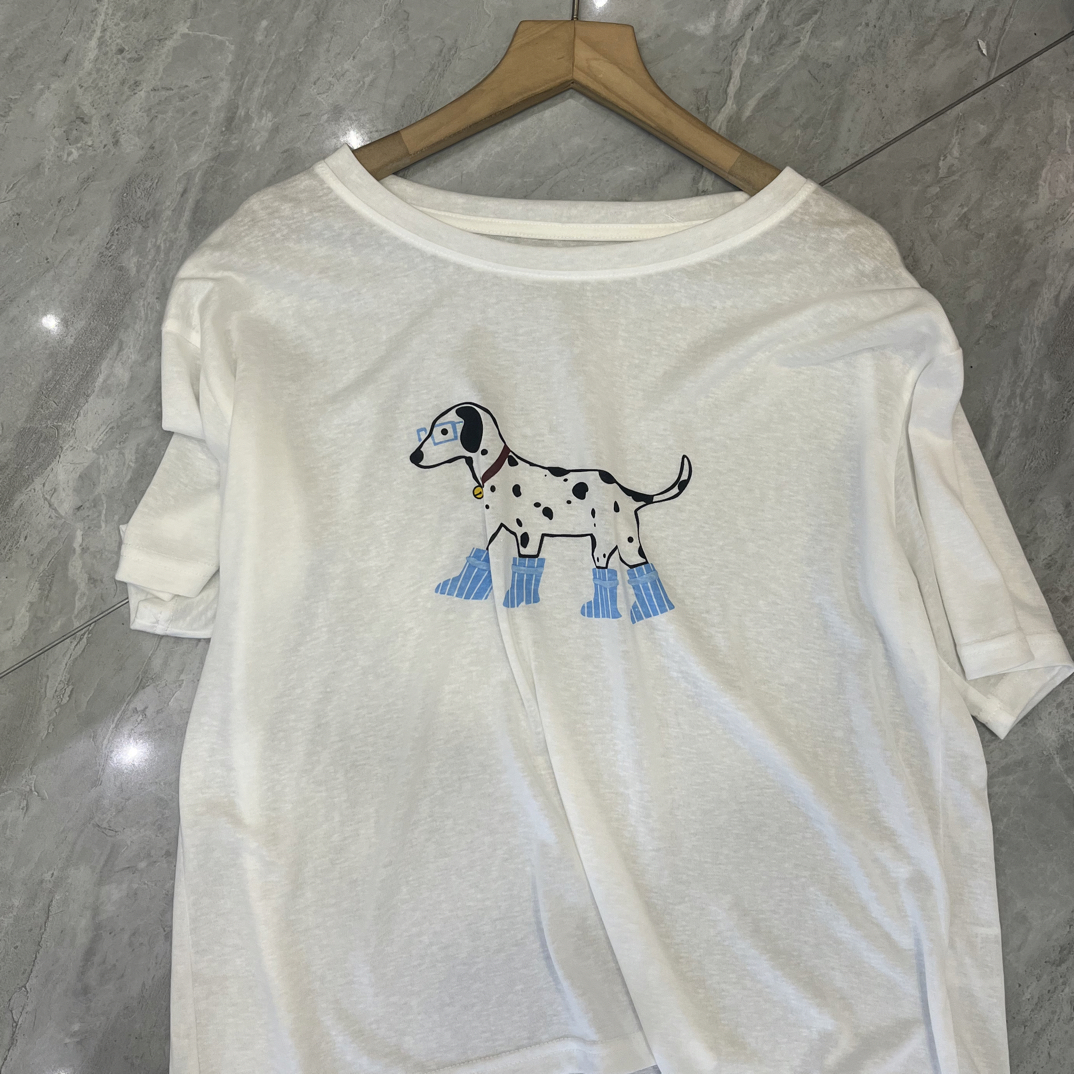 短袖时尚印花拼接中长款螺纹潮流百搭T恤长款防晒