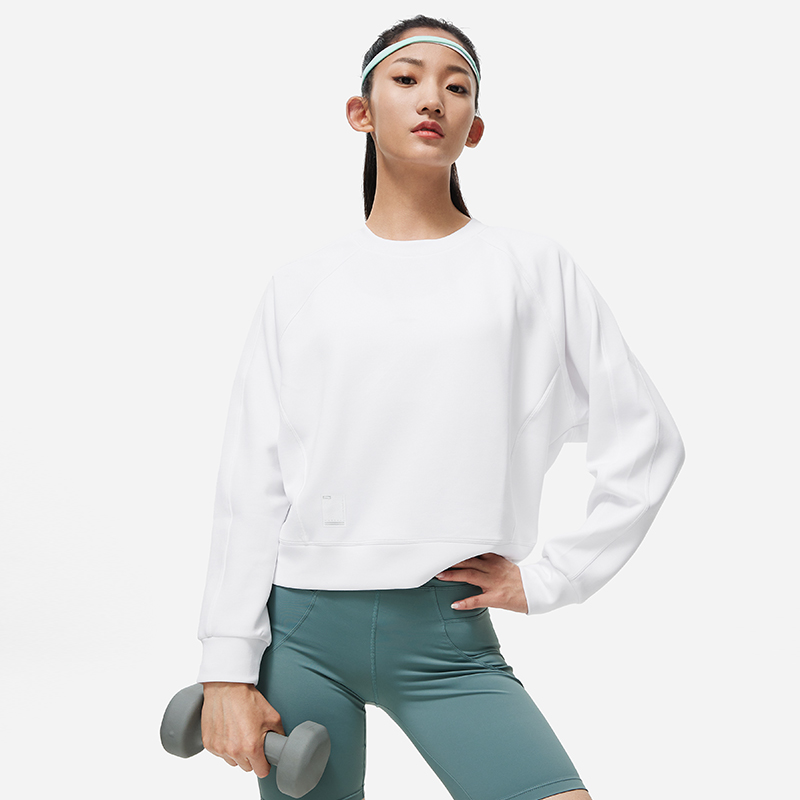李宁健身系列女子宽松套头卫衣526-1