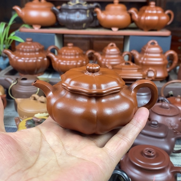 紫砂茶壶葵仿古130-260cc原矿赵庄朱泥特价