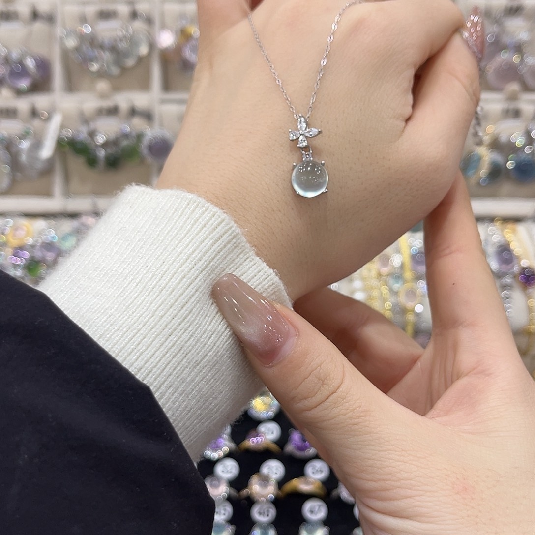 雨***祁蛇纹石玉银S925镶嵌戒指