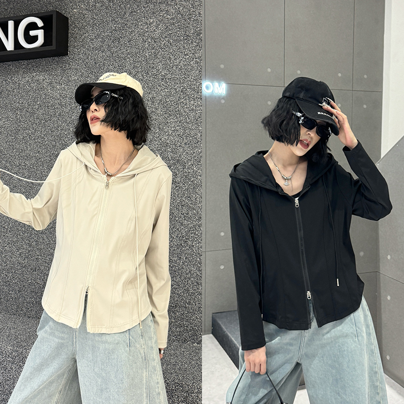 大码女装开衫连帽外套女胖mm显瘦不臃肿上衣240斤胖妹妹春季新款