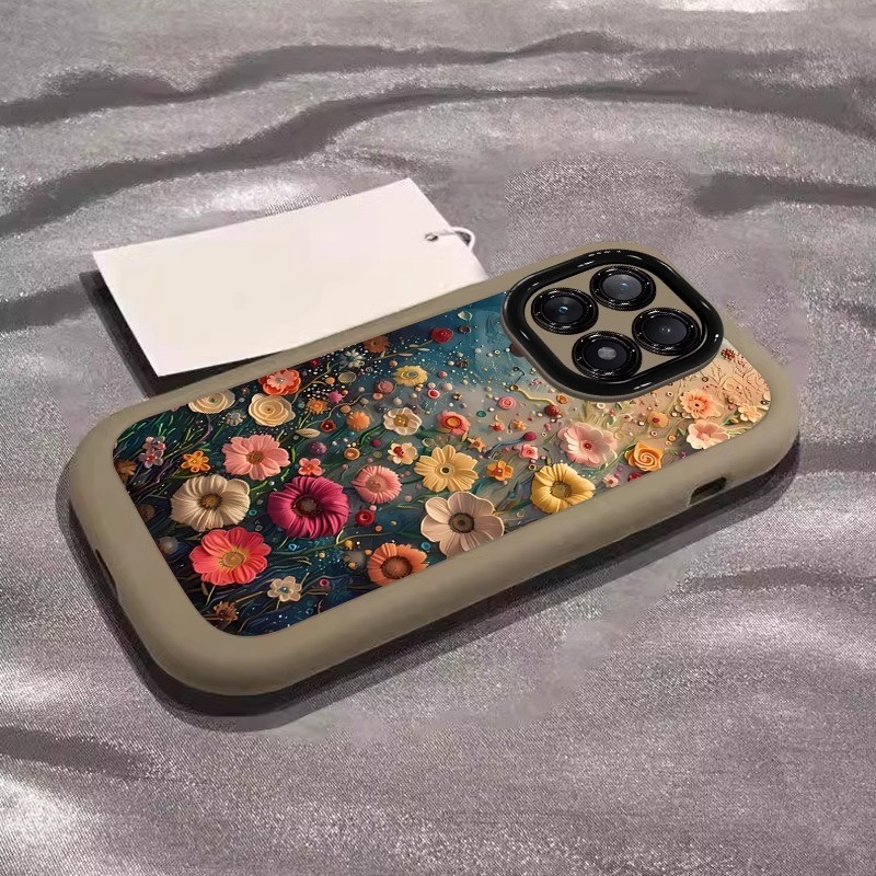 油画花海适用小米14手机壳全包镜头civi4/3青春红米note14p保护套