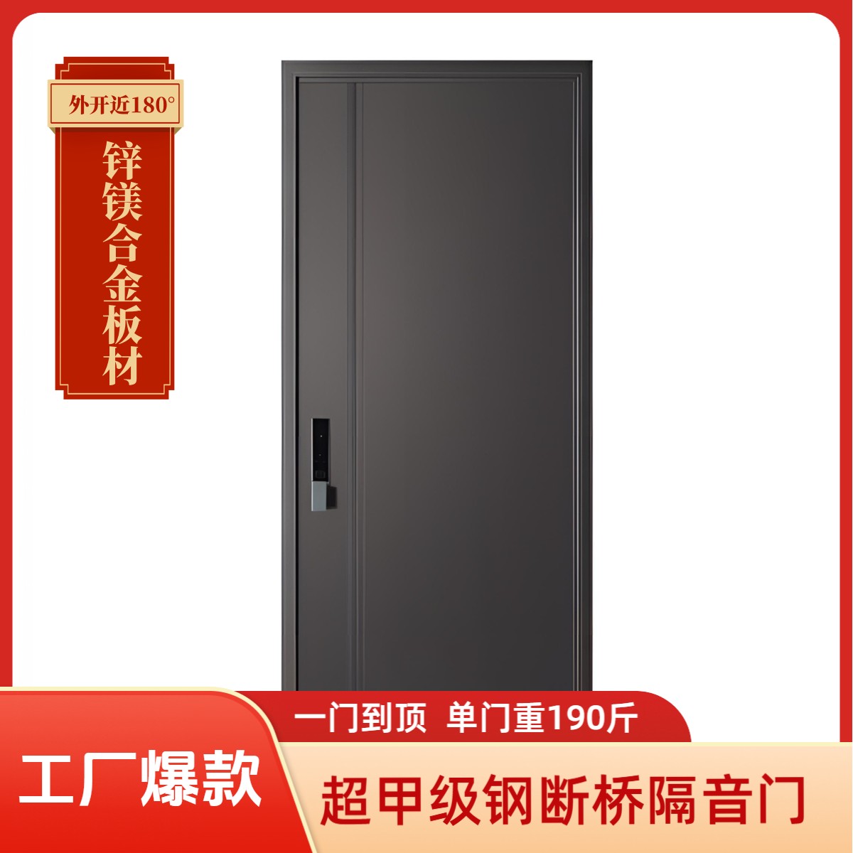 入户防盗门2025年新款 16道密封钢断桥系统门外开180度锌镁合金