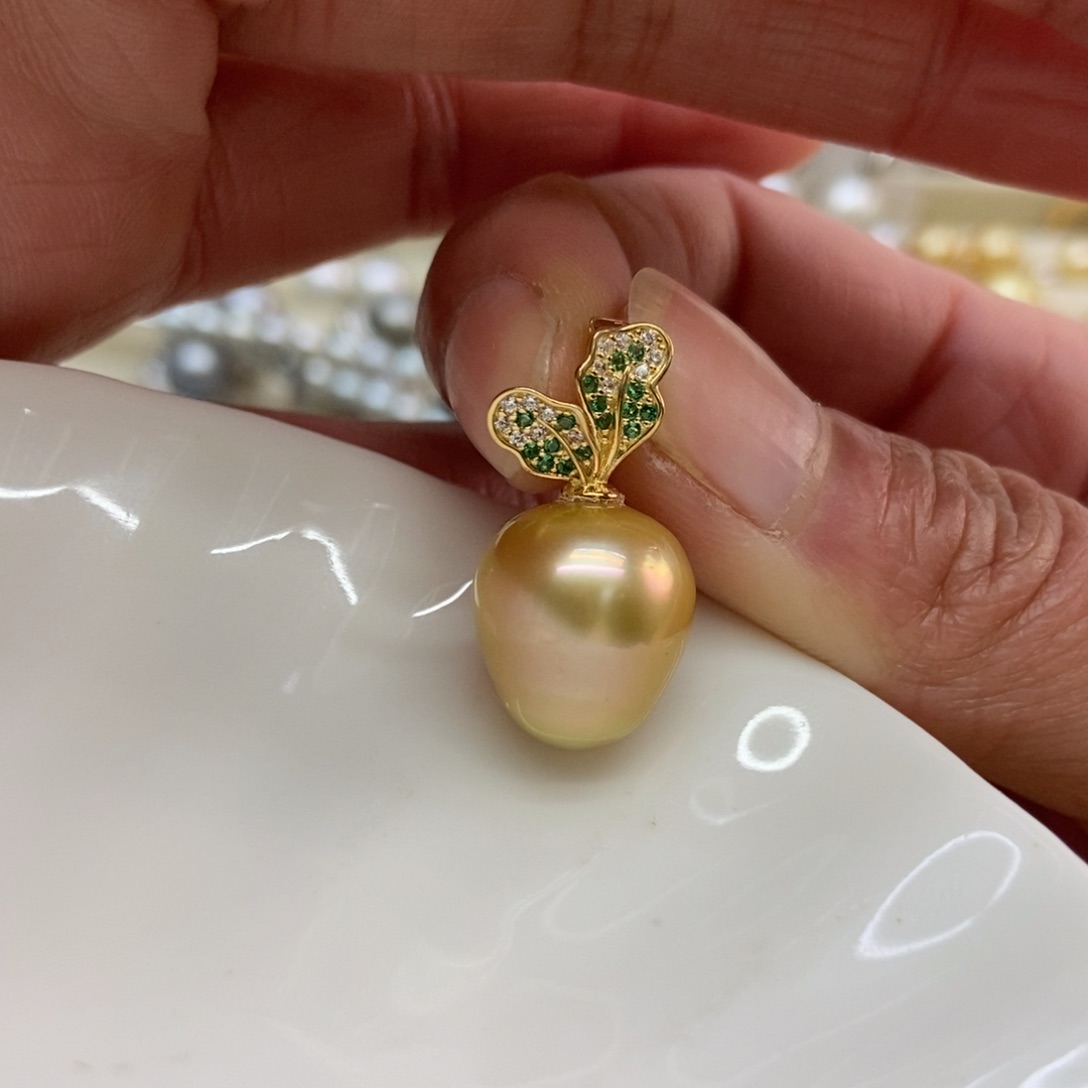 海水珍珠吊坠(不含链)银S925镶嵌