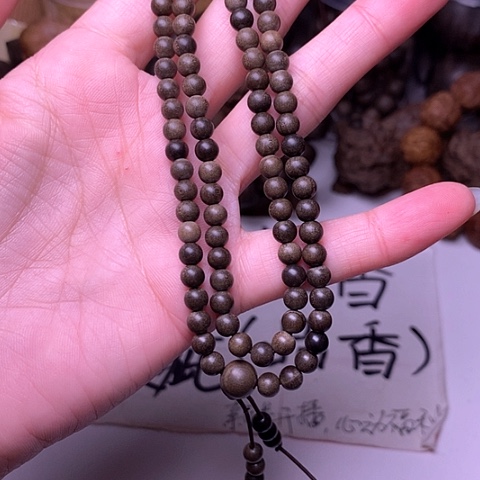 檀香木手串/手链檀香阴沉0.5/108多圈顺纹