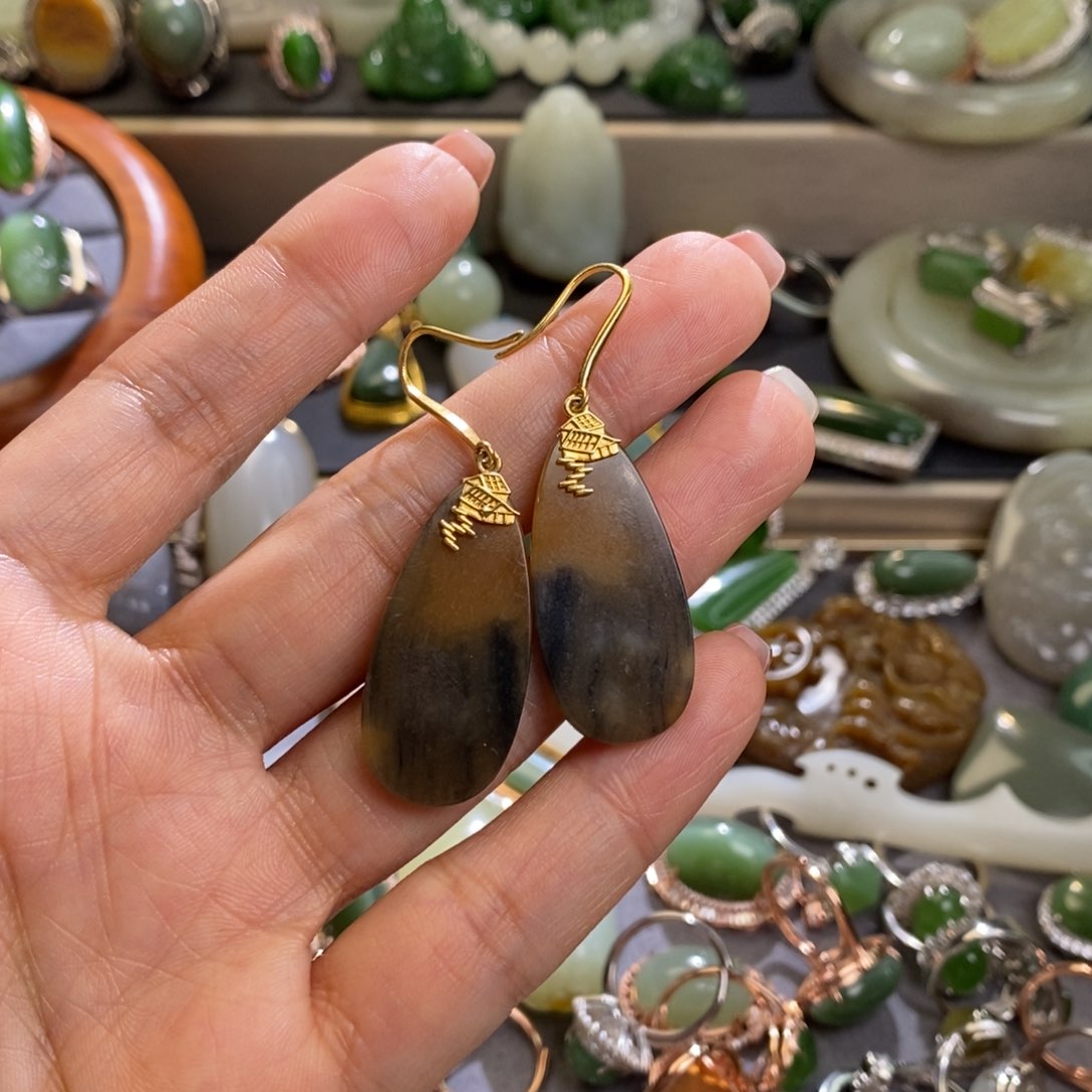 和田玉挂件银S925镶嵌